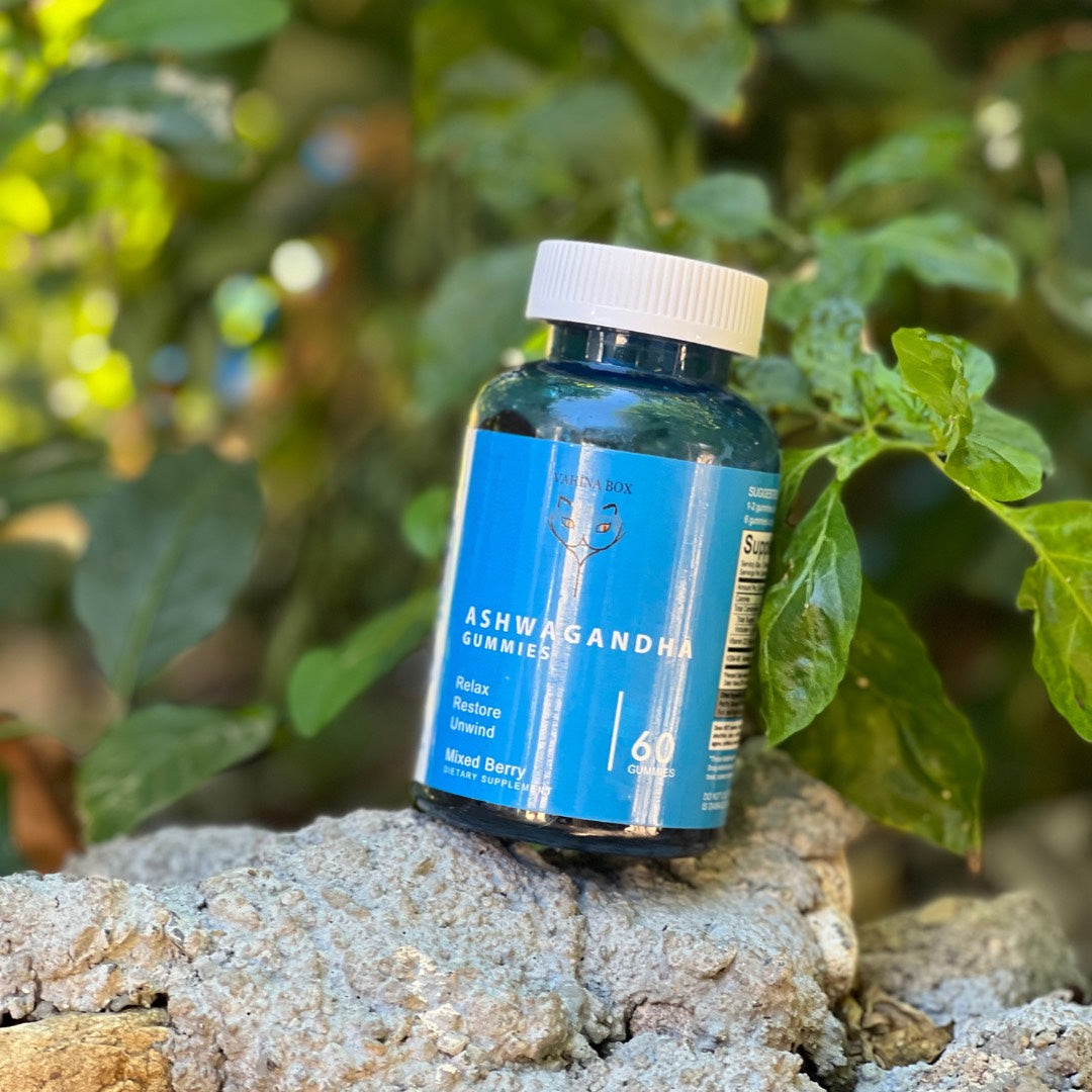 Vahina Box Ashwagandha Gummies for stress relief, energy support, and relaxation