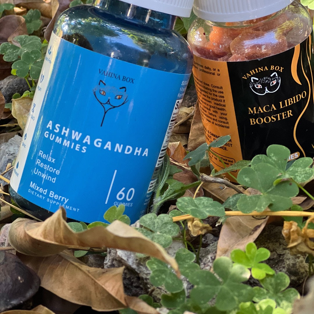 Vahina Box Ashwagandha Gummies for stress relief, energy support, and relaxation