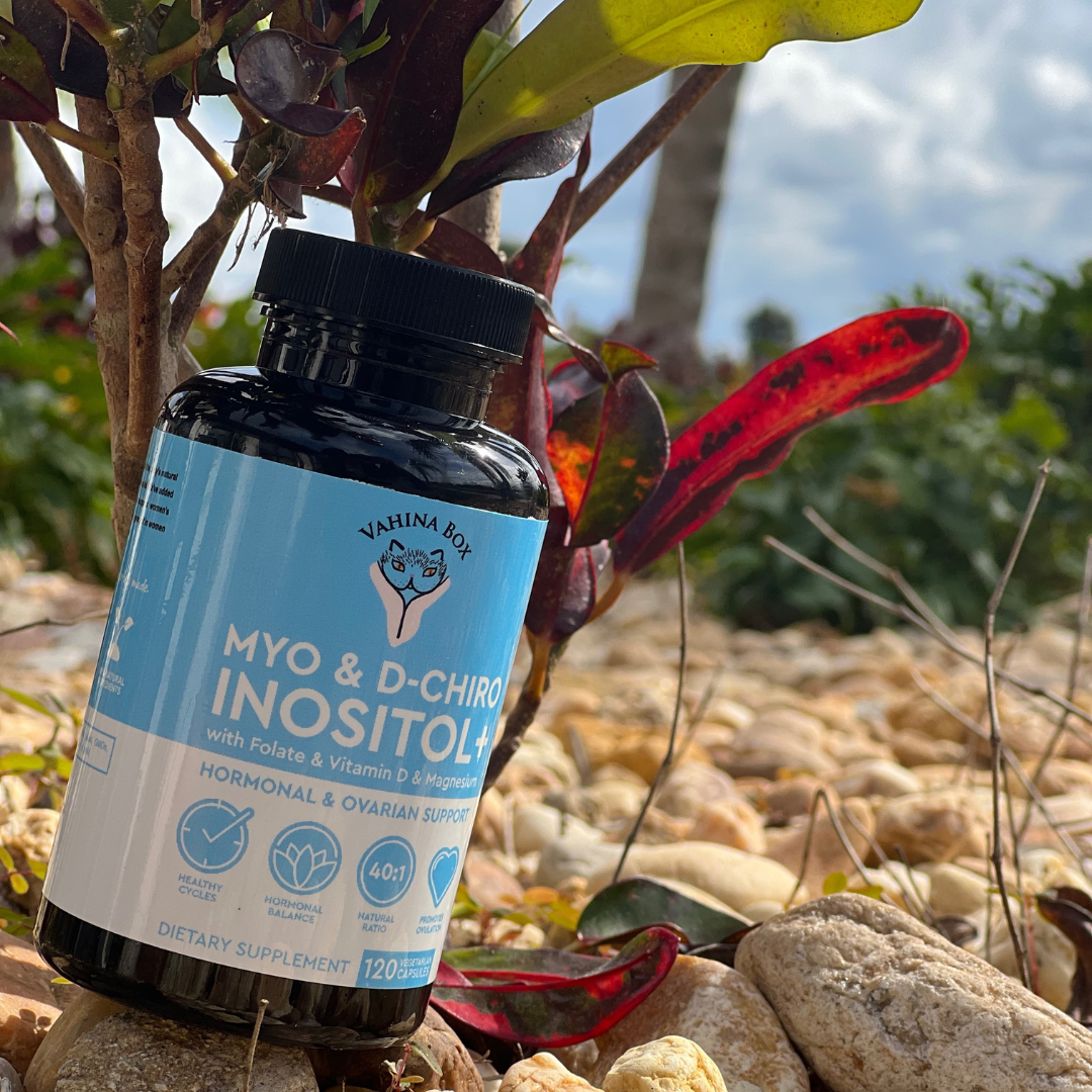 Inositol Plus+ by Vahina Box, PCOS supplement to support hormonal balance and women’s reproductive health
